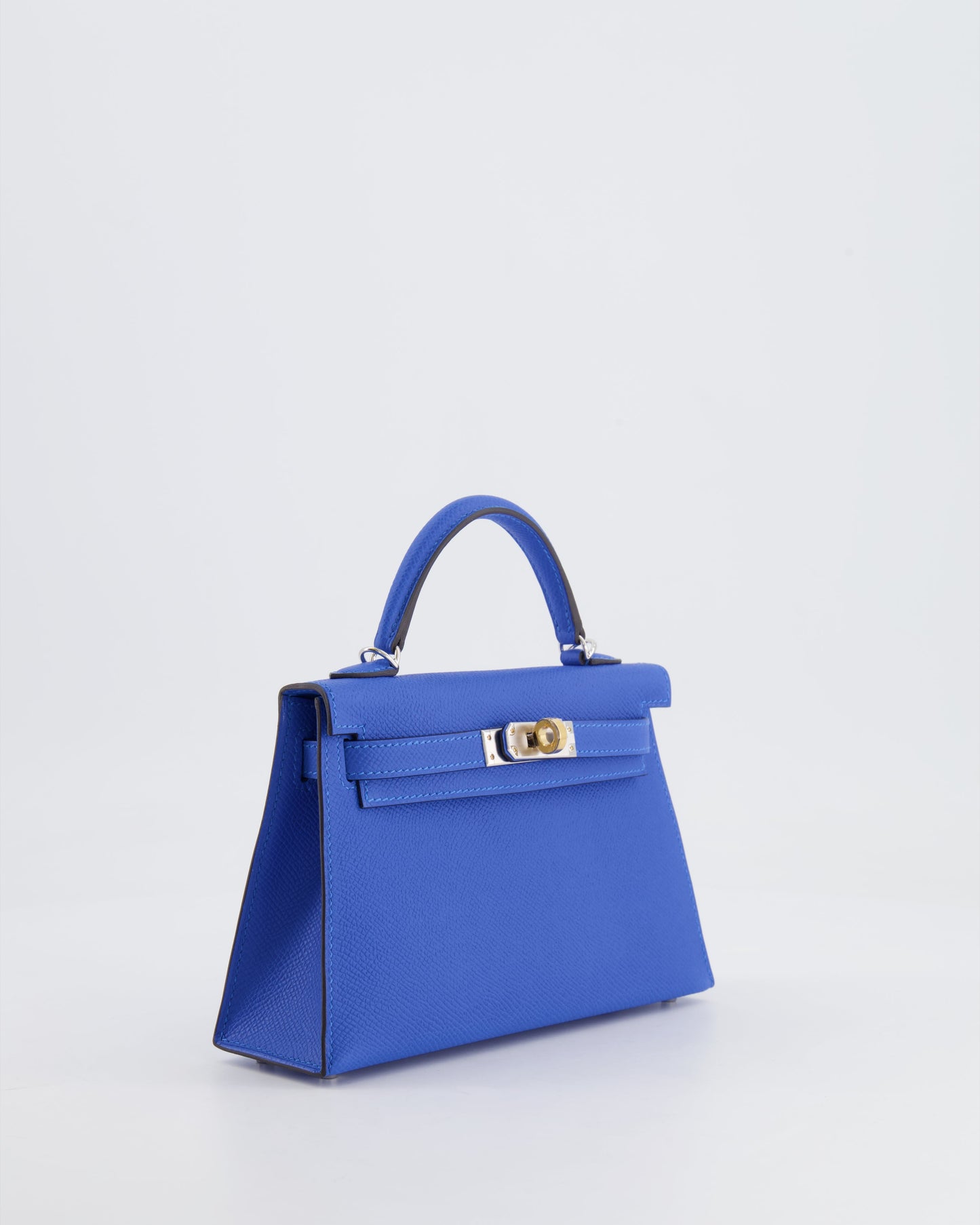 Hermès Mini Kelly II 20cm Bag in Bleu Hydra Epsom Leather with Electrum Hardware