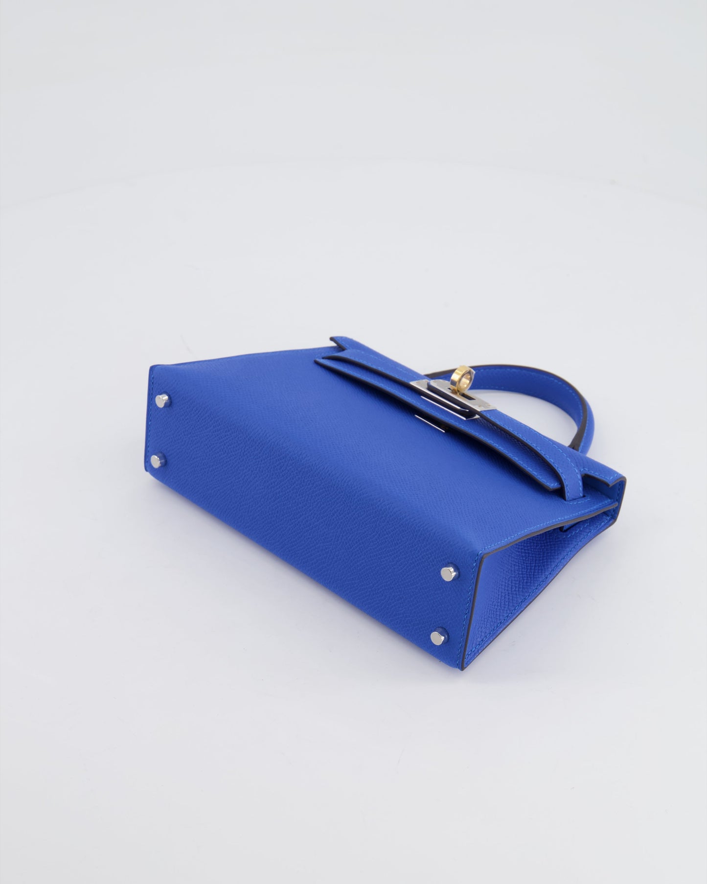Hermès Mini Kelly II 20cm Bag in Bleu Hydra Epsom Leather with Electrum Hardware