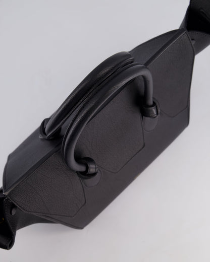 Celine Black Tie Knot Handbag in Grained Leather with Gold Hardware