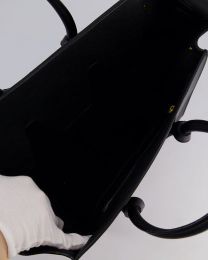 Celine Black Tie Knot Handbag in Grained Leather with Gold Hardware