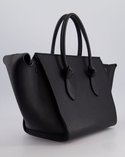 Celine Black Tie Knot Handbag in Grained Leather with Gold Hardware