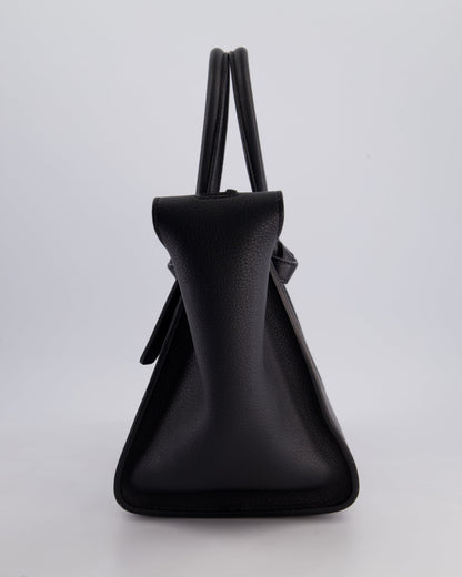 Celine Black Tie Knot Handbag in Grained Leather with Gold Hardware