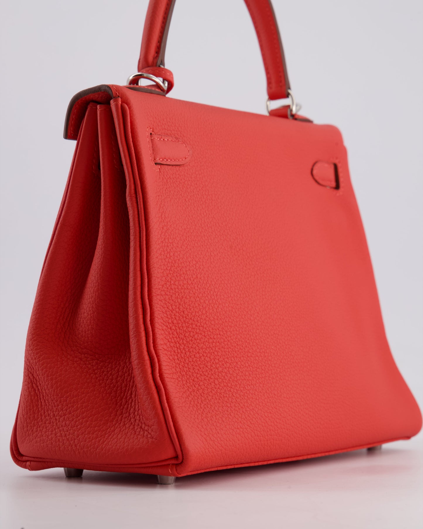 Hermès Kelly Bag 25cm Retourne in Rouge Vif Leather with Palladium Hardware