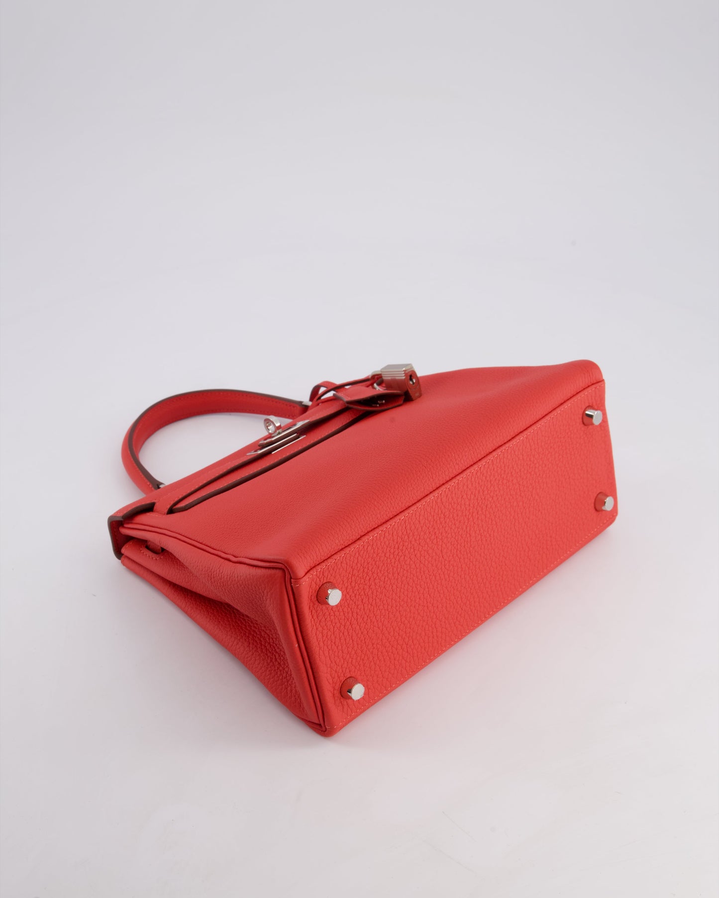 Hermès Kelly Bag 25cm Retourne in Rouge Vif Leather with Palladium Hardware