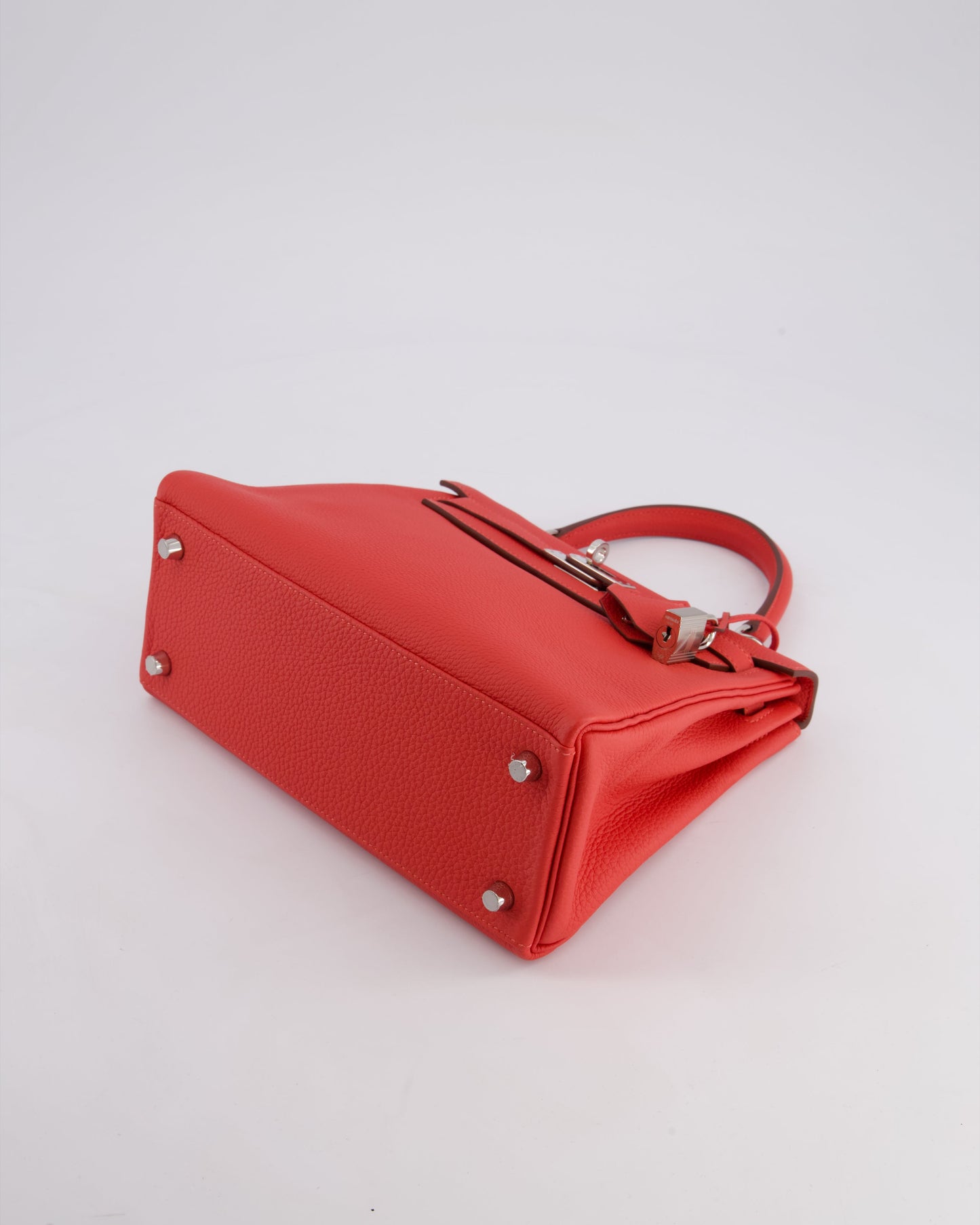 Hermès Kelly Bag 25cm Retourne in Rouge Vif Leather with Palladium Hardware