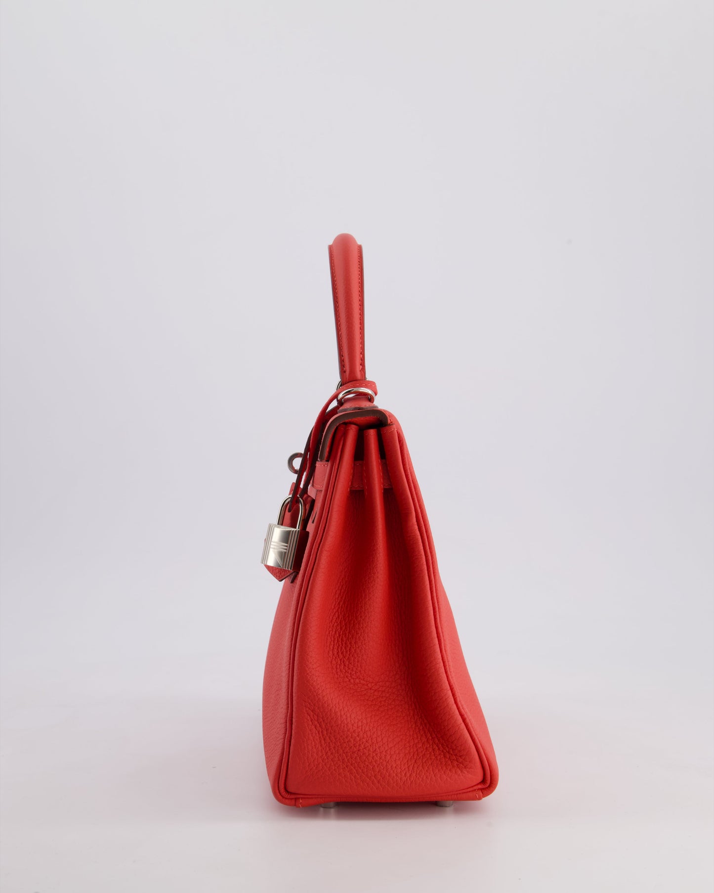 Hermès Kelly Bag 25cm Retourne in Rouge Vif Leather with Palladium Hardware