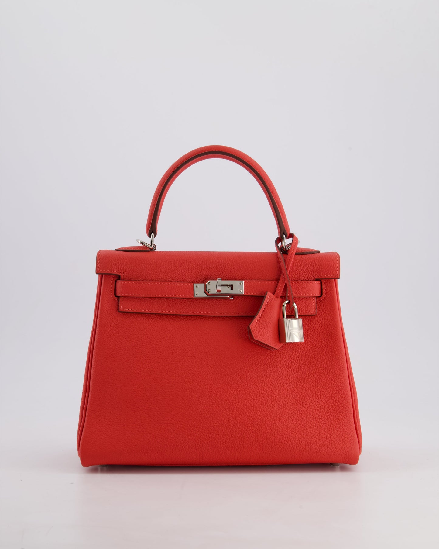 Hermès Kelly Bag 25cm Retourne in Rouge Vif Leather with Palladium Hardware