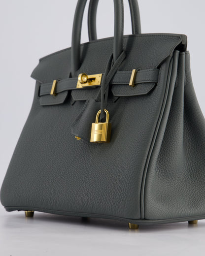 *SUPER HOT COLOUR* Hermès Birkin 25cm Retourne Bag in Vert Amande Togo Leather with Gold Hardware