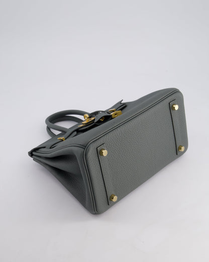*SUPER HOT COLOUR* Hermès Birkin 25cm Retourne Bag in Vert Amande Togo Leather with Gold Hardware