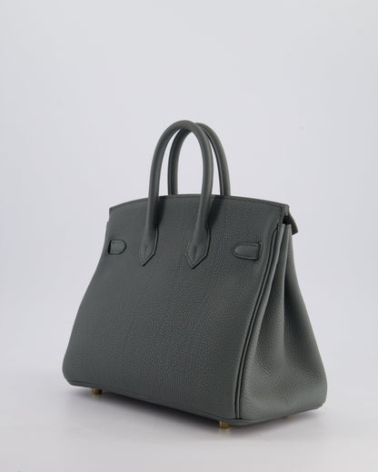 *SUPER HOT COLOUR* Hermès Birkin 25cm Retourne Bag in Vert Amande Togo Leather with Gold Hardware