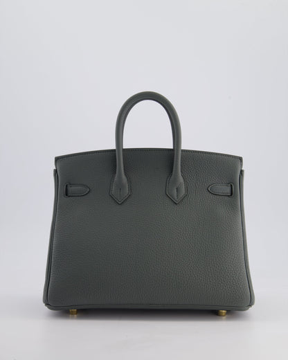 *SUPER HOT COLOUR* Hermès Birkin 25cm Retourne Bag in Vert Amande Togo Leather with Gold Hardware