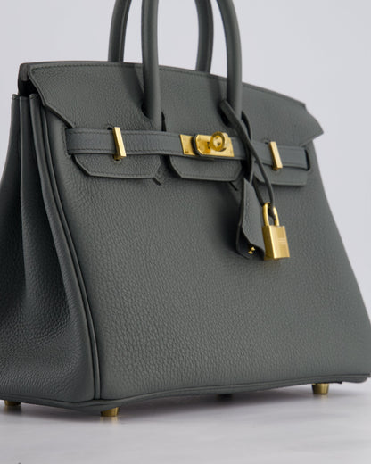*SUPER HOT COLOUR* Hermès Birkin 25cm Retourne Bag in Vert Amande Togo Leather with Gold Hardware