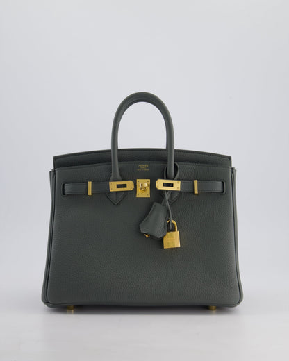 *SUPER HOT COLOUR* Hermès Birkin 25cm Retourne Bag in Vert Amande Togo Leather with Gold Hardware