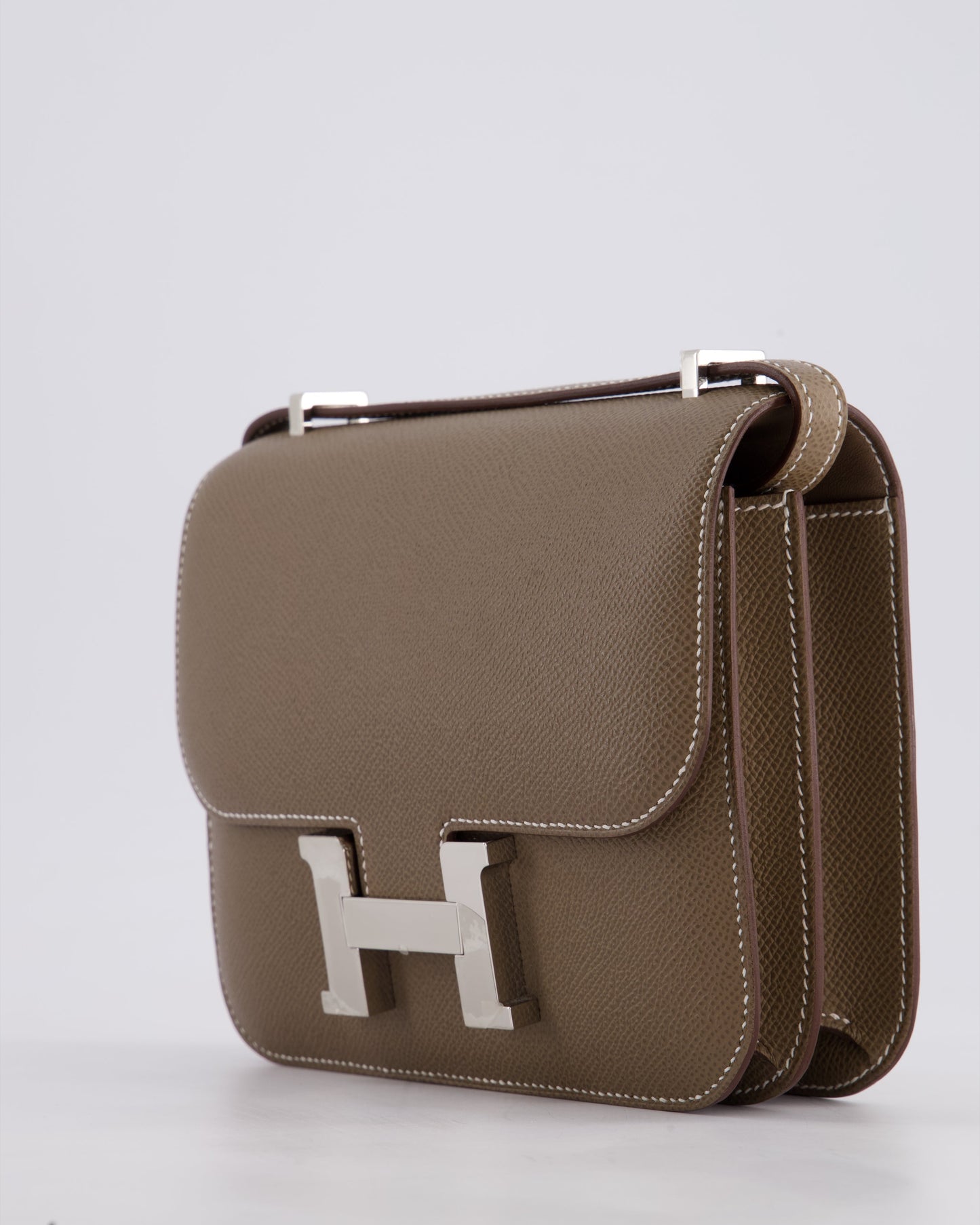 Hermès Constance III Mini 18cm Miroir Bag in Etoupe Epsom Leather with Palladium Hardware