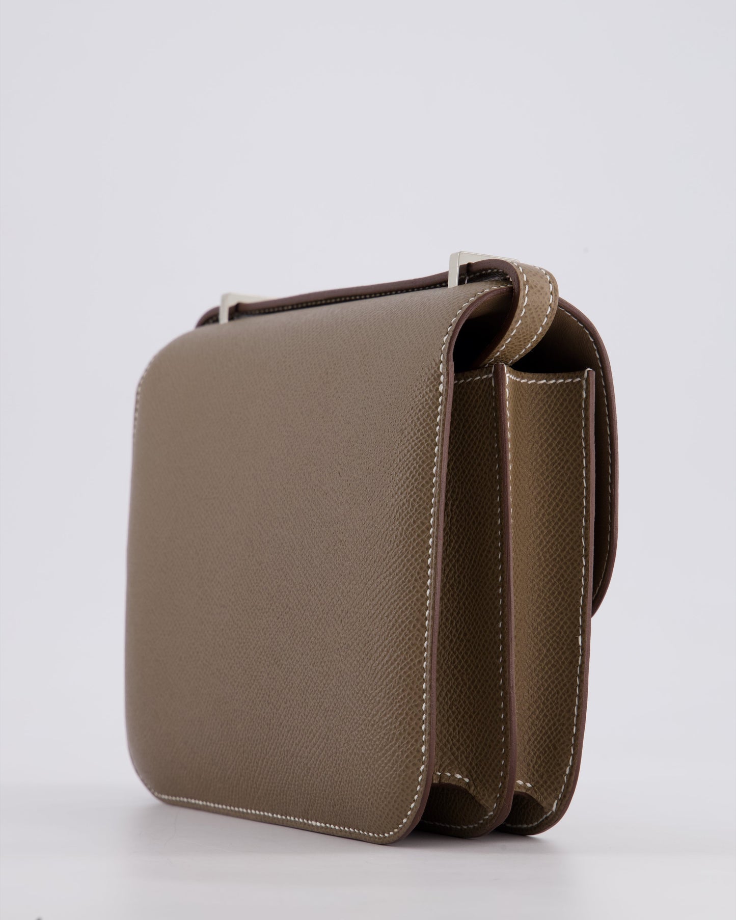 Hermès Constance III Mini 18cm Miroir Bag in Etoupe Epsom Leather with Palladium Hardware