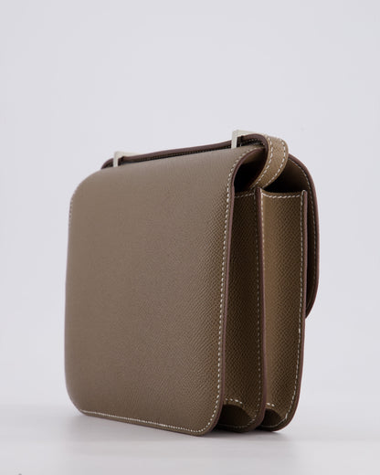 Hermès Constance III Mini 18cm Miroir Bag in Etoupe Epsom Leather with Palladium Hardware