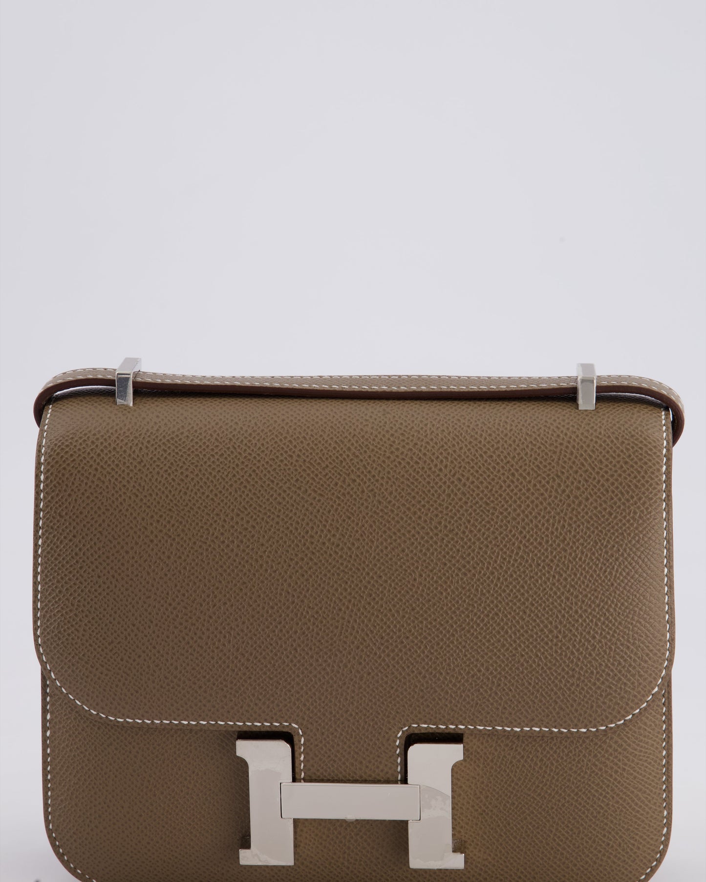 Hermès Constance III Mini 18cm Miroir Bag in Etoupe Epsom Leather with Palladium Hardware
