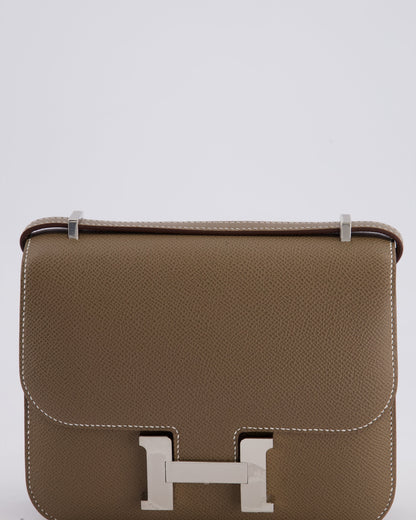 Hermès Constance III Mini 18cm Miroir Bag in Etoupe Epsom Leather with Palladium Hardware