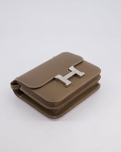 Hermès Constance III Mini 18cm Miroir Bag in Etoupe Epsom Leather with Palladium Hardware
