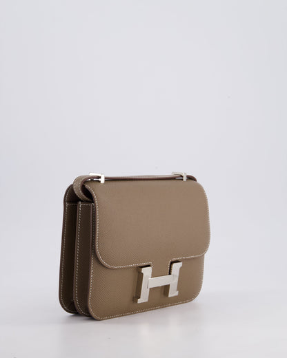 Hermès Constance III Mini 18cm Miroir Bag in Etoupe Epsom Leather with Palladium Hardware