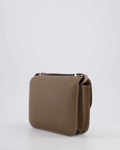 Hermès Constance III Mini 18cm Miroir Bag in Etoupe Epsom Leather with Palladium Hardware