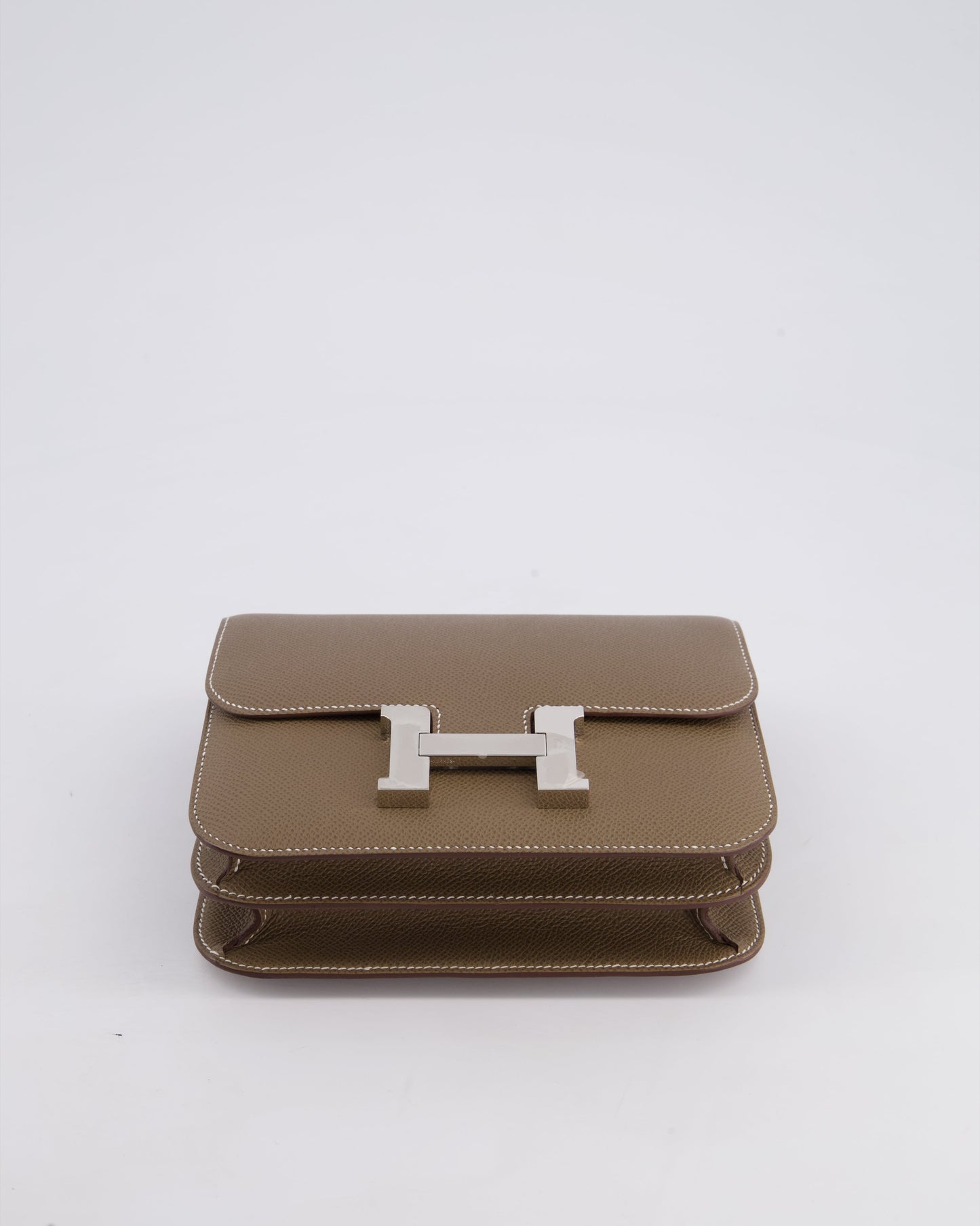 Hermès Constance III Mini 18cm Miroir Bag in Etoupe Epsom Leather with Palladium Hardware
