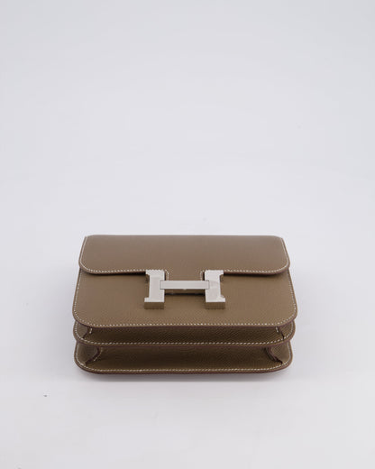 Hermès Constance III Mini 18cm Miroir Bag in Etoupe Epsom Leather with Palladium Hardware