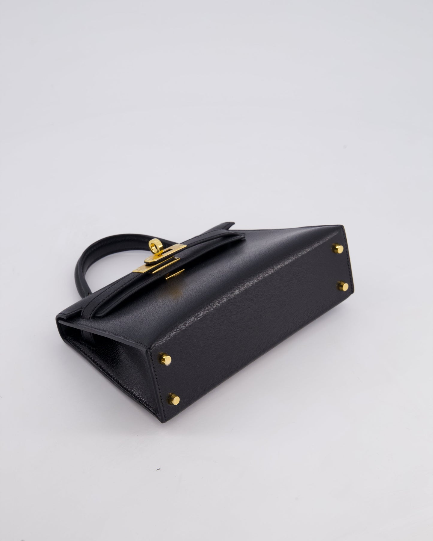 *HOT* Hermès Mini Kelly II 20cm Bag In Black Chèvre Chamkila Leather with Gold Hardware