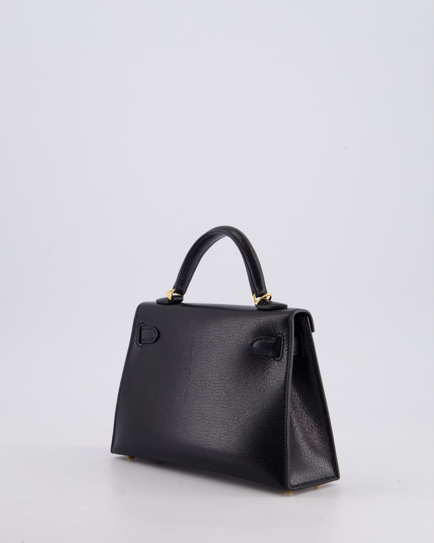 *HOT* Hermès Mini Kelly II 20cm Bag In Black Chèvre Chamkila Leather with Gold Hardware