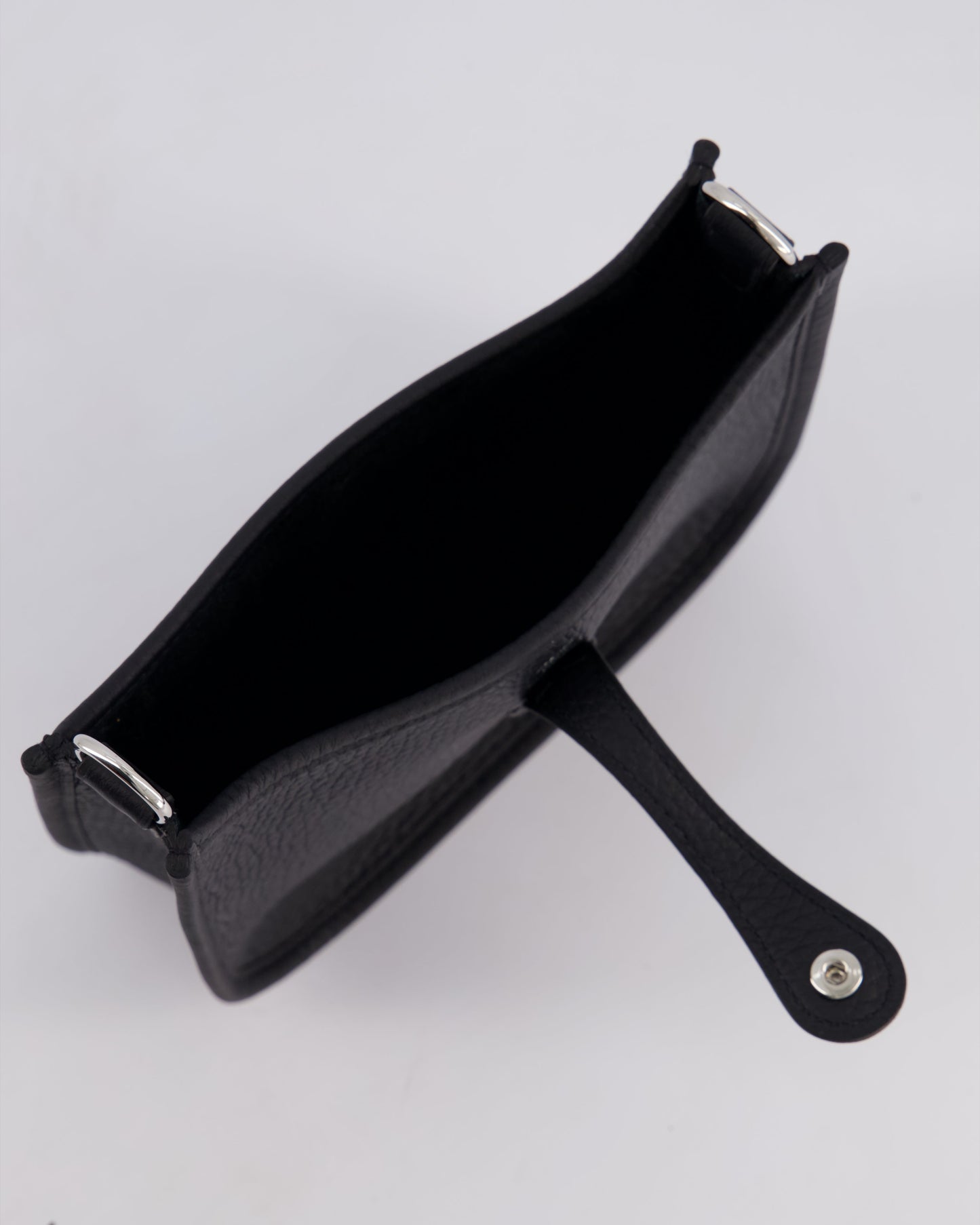 Hermès Mini Evelyne 16 Bag in Noir Clemence Leather with Palladium Hardware