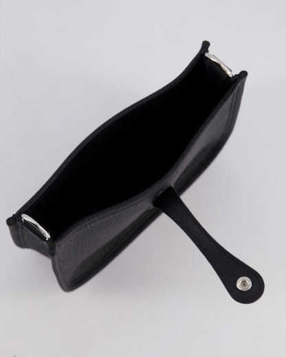 Hermès Mini Evelyne 16 Bag in Noir Clemence Leather with Palladium Hardware