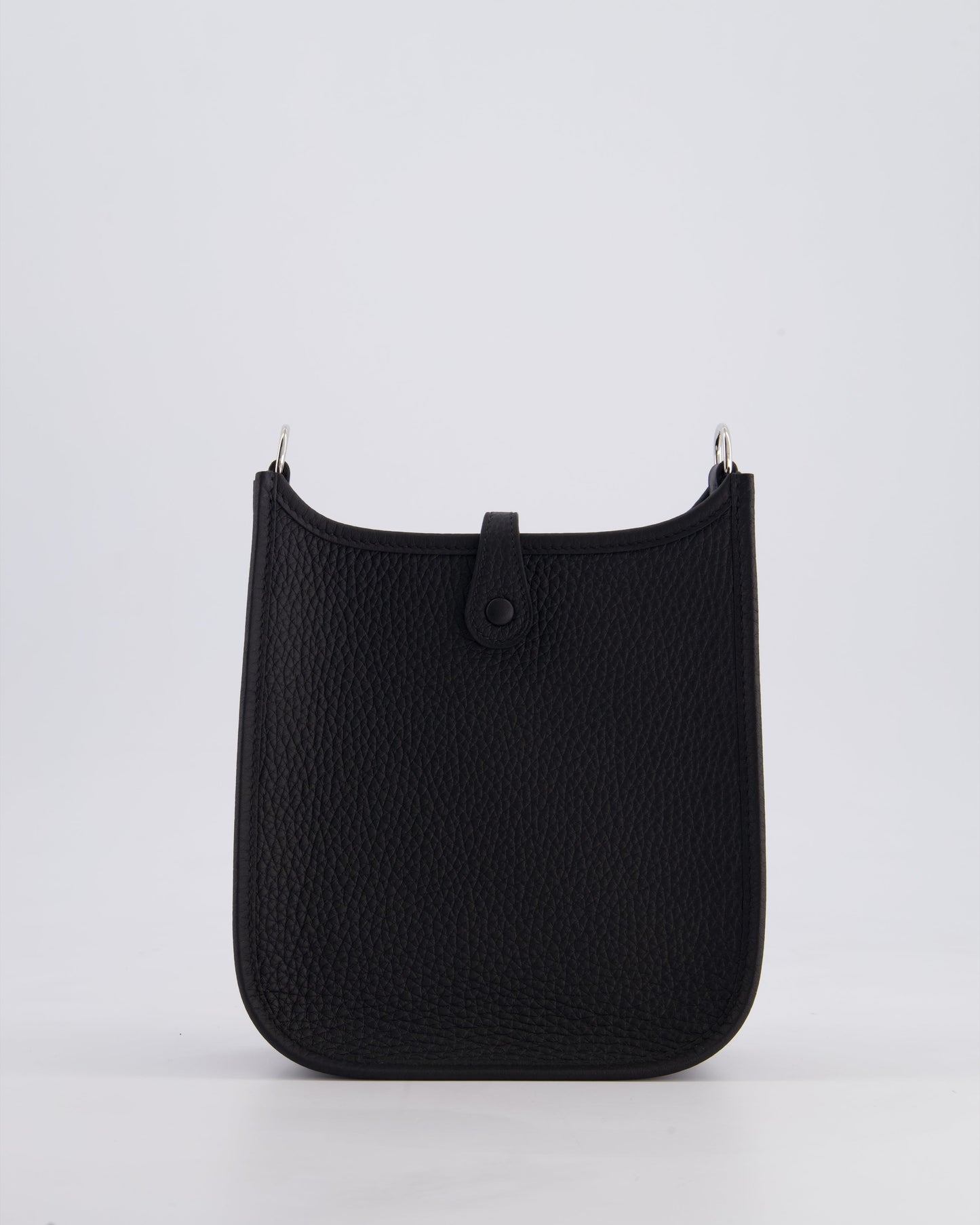 Hermès Mini Evelyne 16 Bag in Noir Clemence Leather with Palladium Hardware
