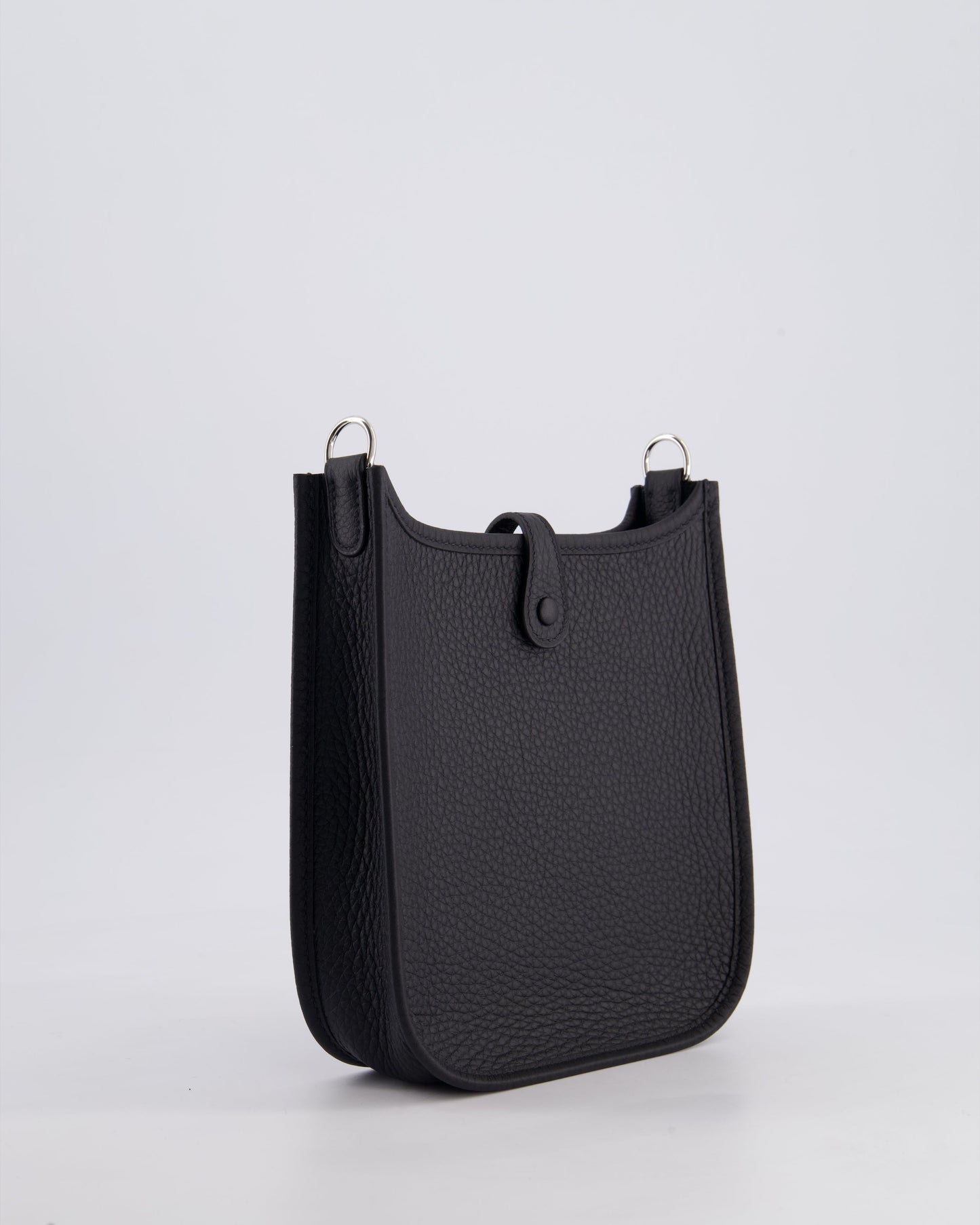 Hermès Mini Evelyne 16 Bag in Noir Clemence Leather with Palladium Hardware