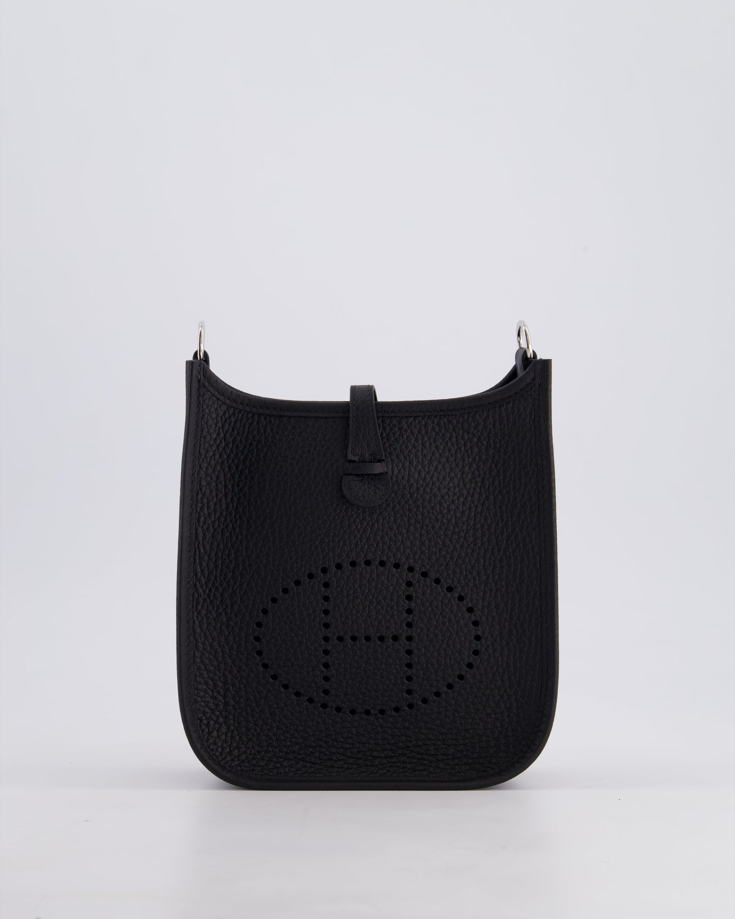 Hermès Mini Evelyne 16 Bag in Noir Clemence Leather with Palladium Hardware