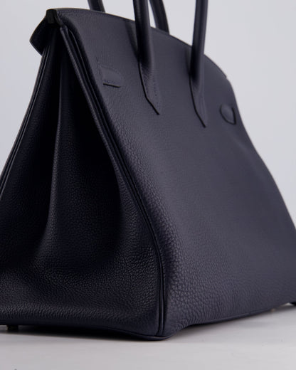 *HOT* Hermès Birkin 35cm Bag in Bleu Nuit Retourne Togo Leather with Palladium Hardware