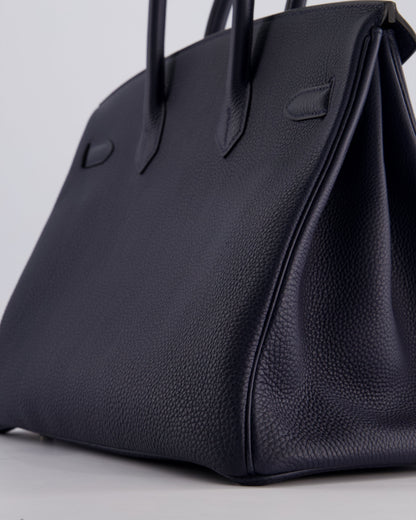 *HOT* Hermès Birkin 35cm Bag in Bleu Nuit Retourne Togo Leather with Palladium Hardware