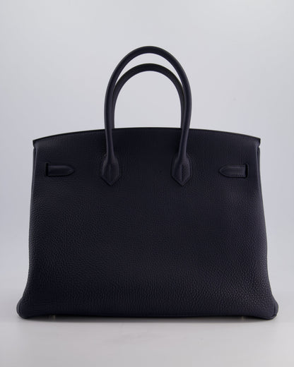 *HOT* Hermès Birkin 35cm Bag in Bleu Nuit Retourne Togo Leather with Palladium Hardware