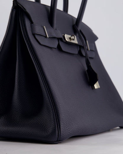 *HOT* Hermès Birkin 35cm Bag in Bleu Nuit Retourne Togo Leather with Palladium Hardware