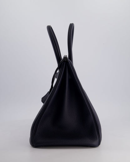 *HOT* Hermès Birkin 35cm Bag in Bleu Nuit Retourne Togo Leather with Palladium Hardware