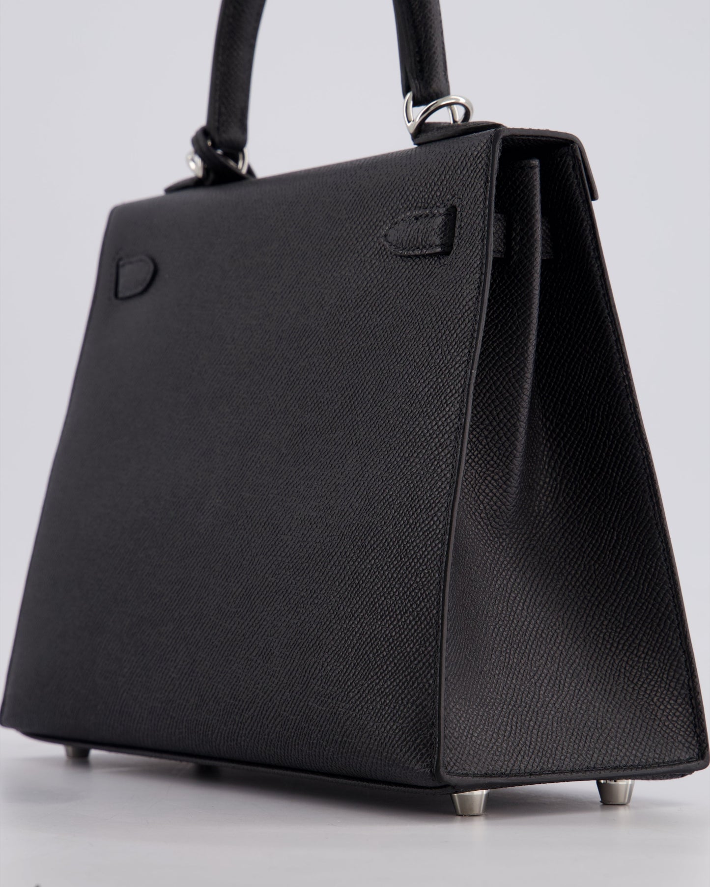 Hermès Kelly Bag Sellier 25cm in Noir Epsom Leather with Palladium Hardware