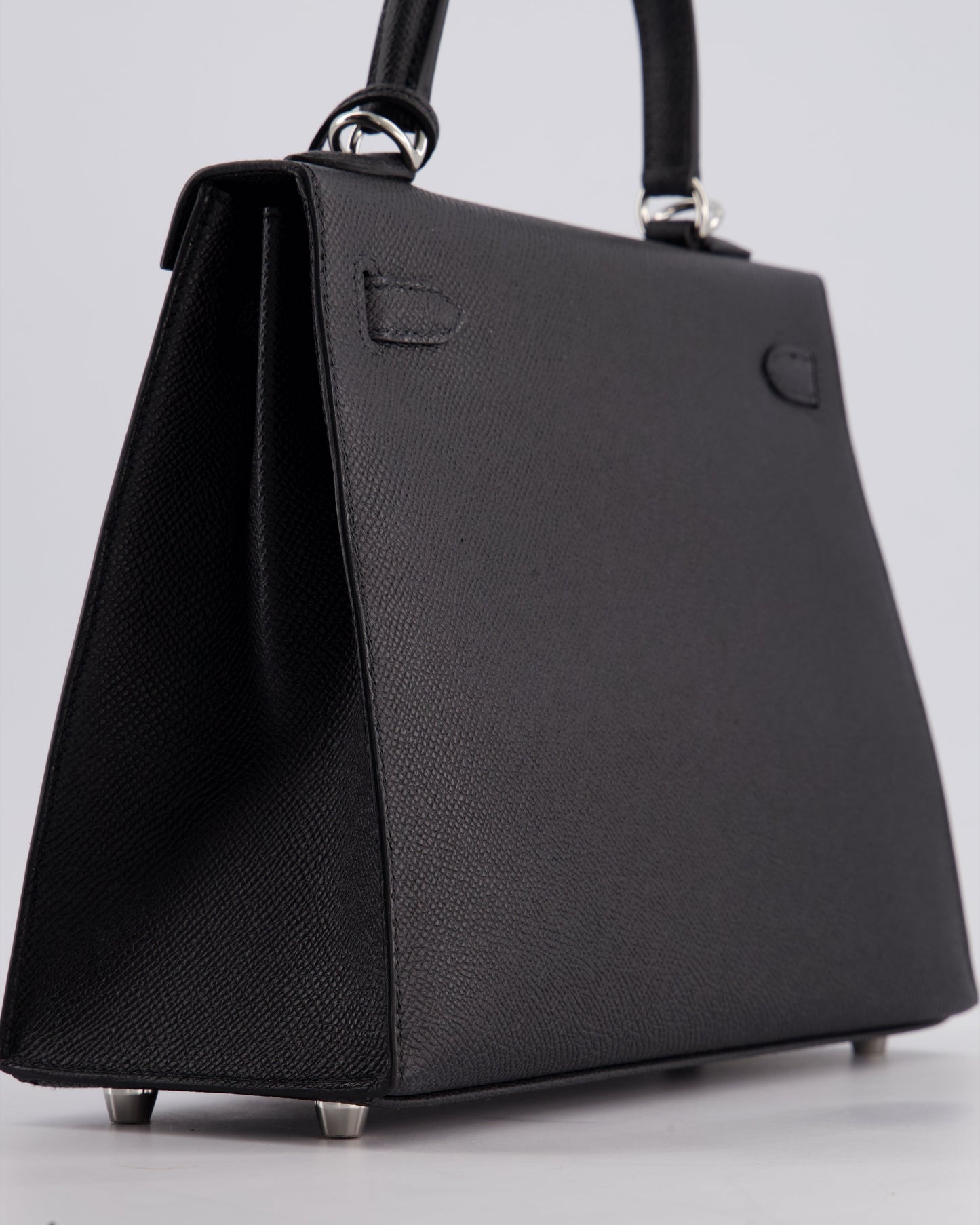 Hermès Kelly Bag Sellier 25cm in Noir Epsom Leather with Palladium Hardware