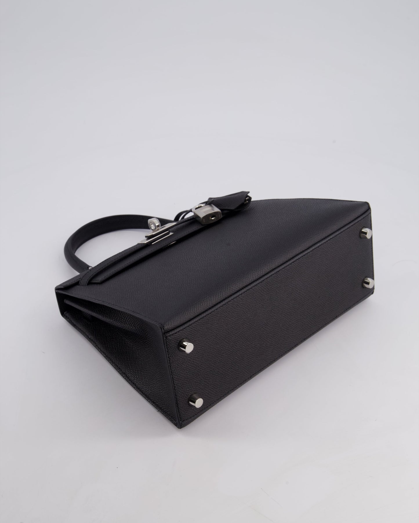 Hermès Kelly Bag Sellier 25cm in Noir Epsom Leather with Palladium Hardware