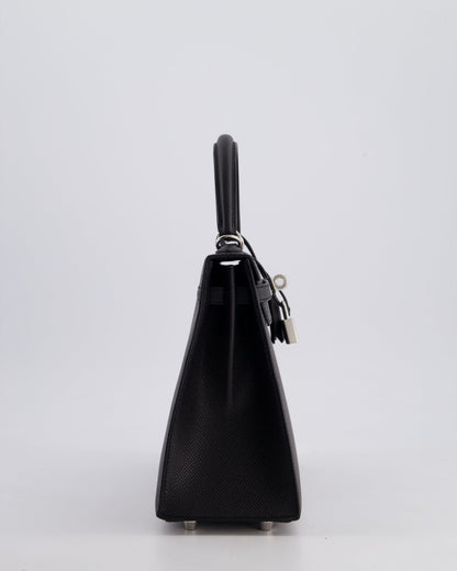 Hermès Kelly Bag Sellier 25cm in Noir Epsom Leather with Palladium Hardware