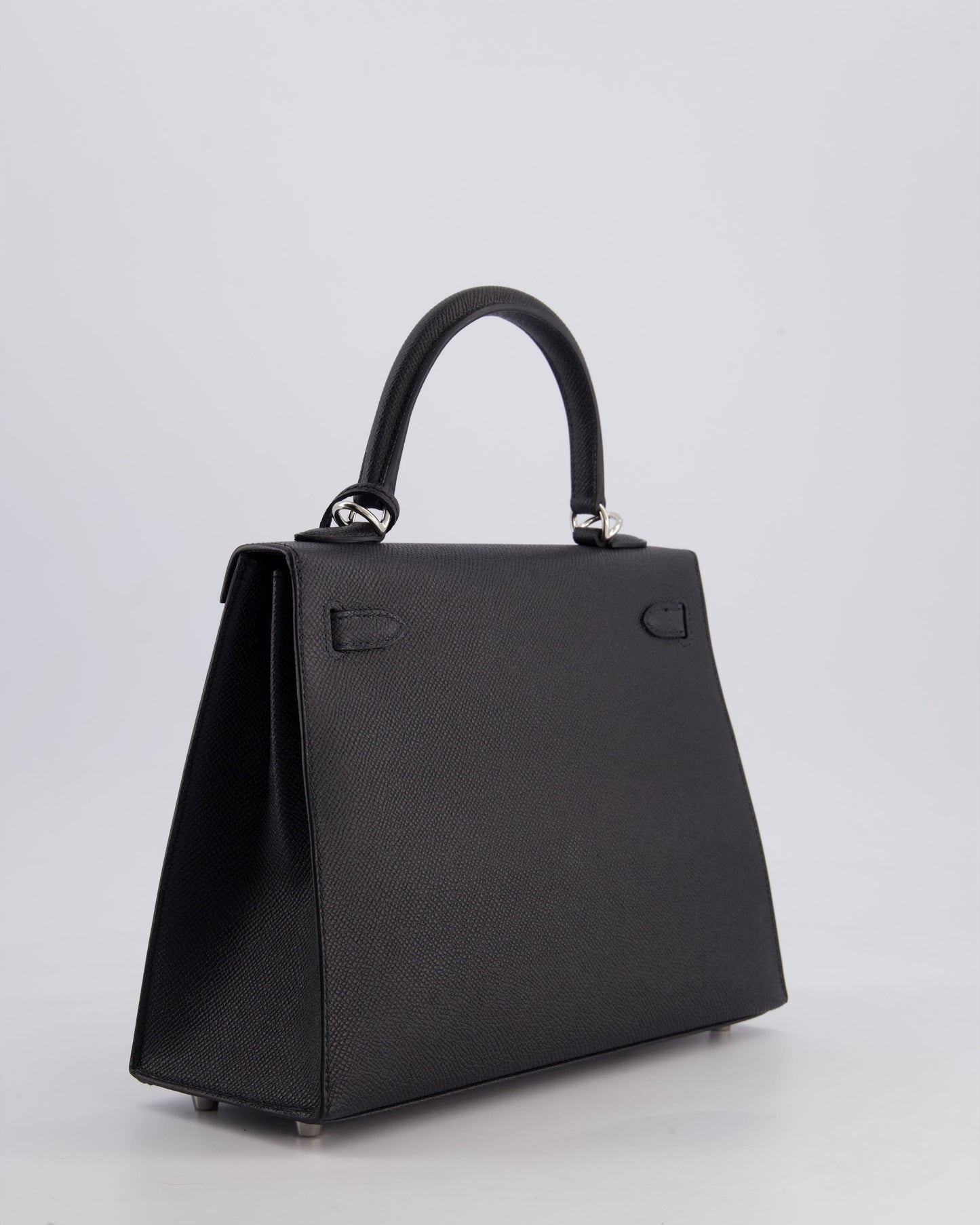 Hermès Kelly Bag Sellier 25cm in Noir Epsom Leather with Palladium Hardware
