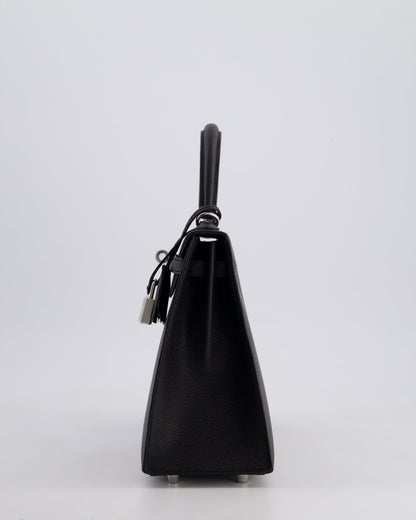 Hermès Kelly Bag Sellier 25cm in Noir Epsom Leather with Palladium Hardware
