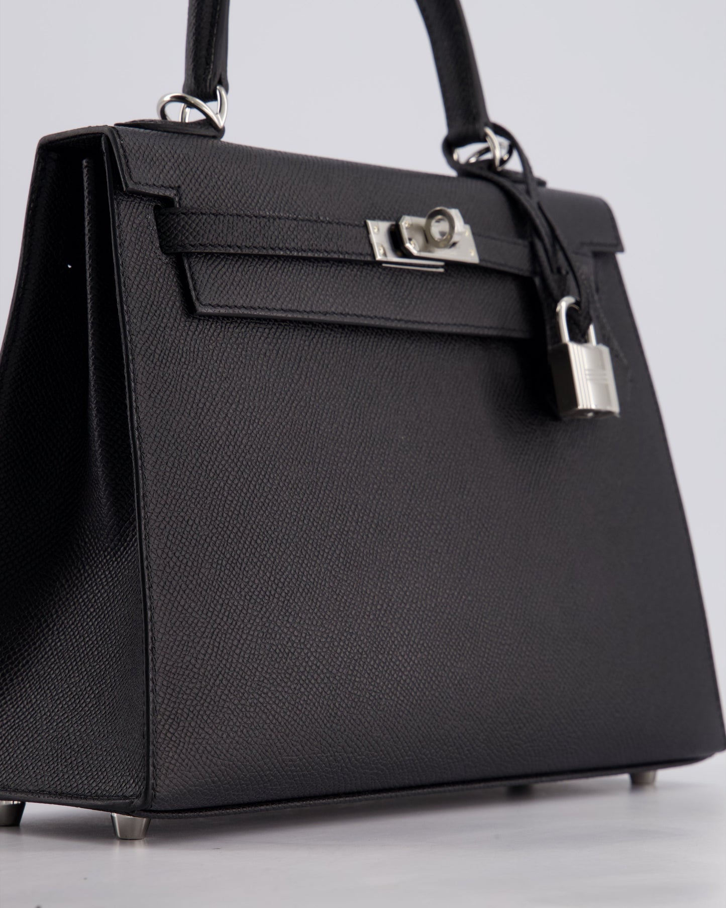 Hermès Kelly Bag Sellier 25cm in Noir Epsom Leather with Palladium Hardware