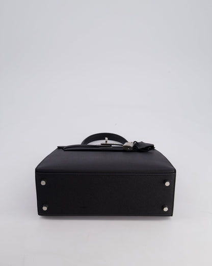 Hermès Kelly Bag Sellier 25cm in Noir Epsom Leather with Palladium Hardware