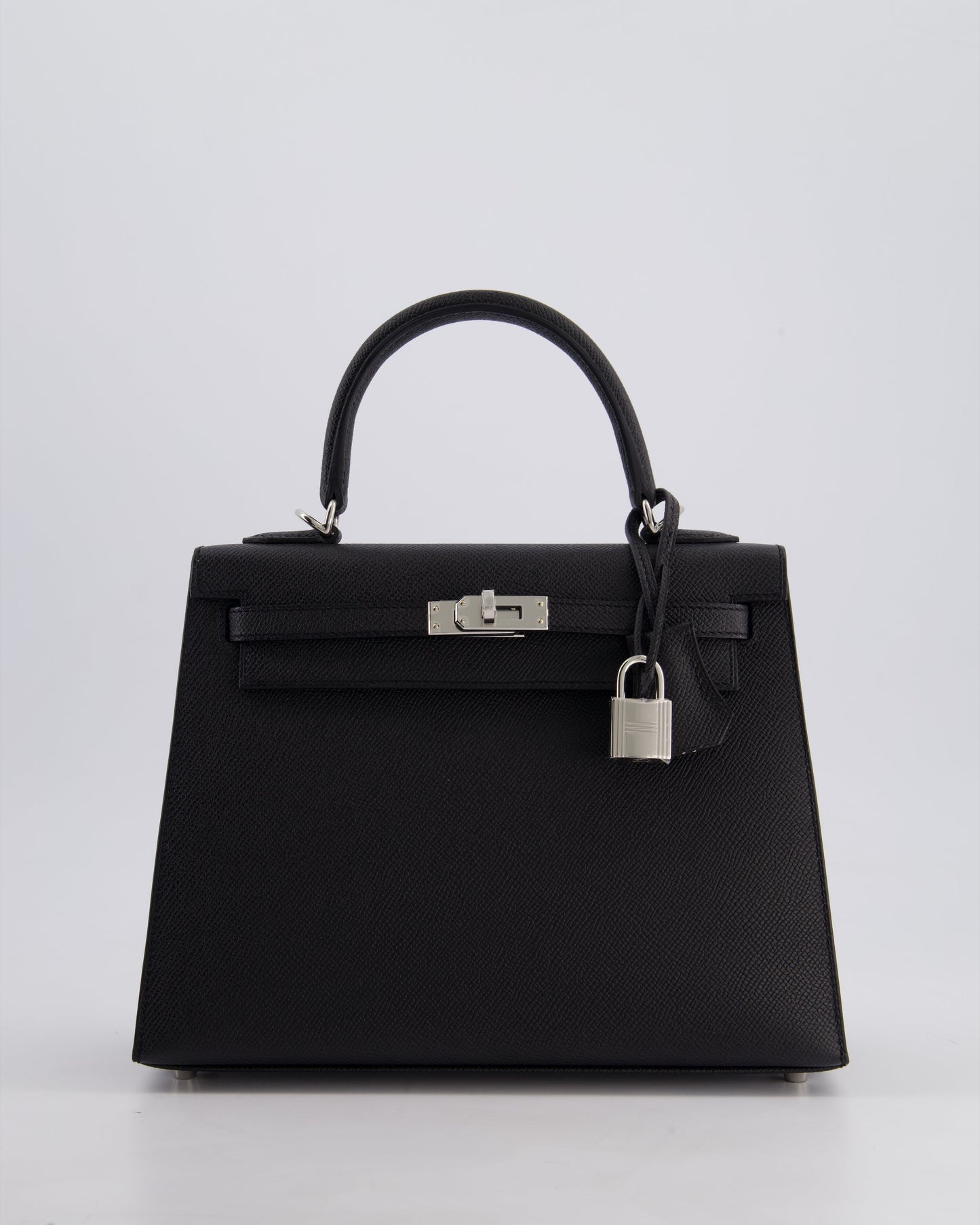 Hermès Kelly Bag Sellier 25cm in Noir Epsom Leather with Palladium Hardware