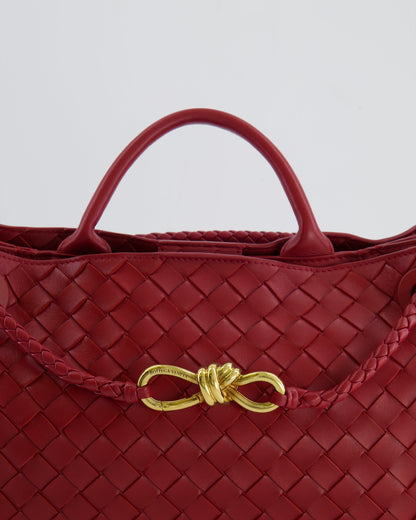 *RARE* Bottega Veneta East West Andiamo Bag in Rosewood Intrecciato Leather with Gold Hardware RRP £3,810