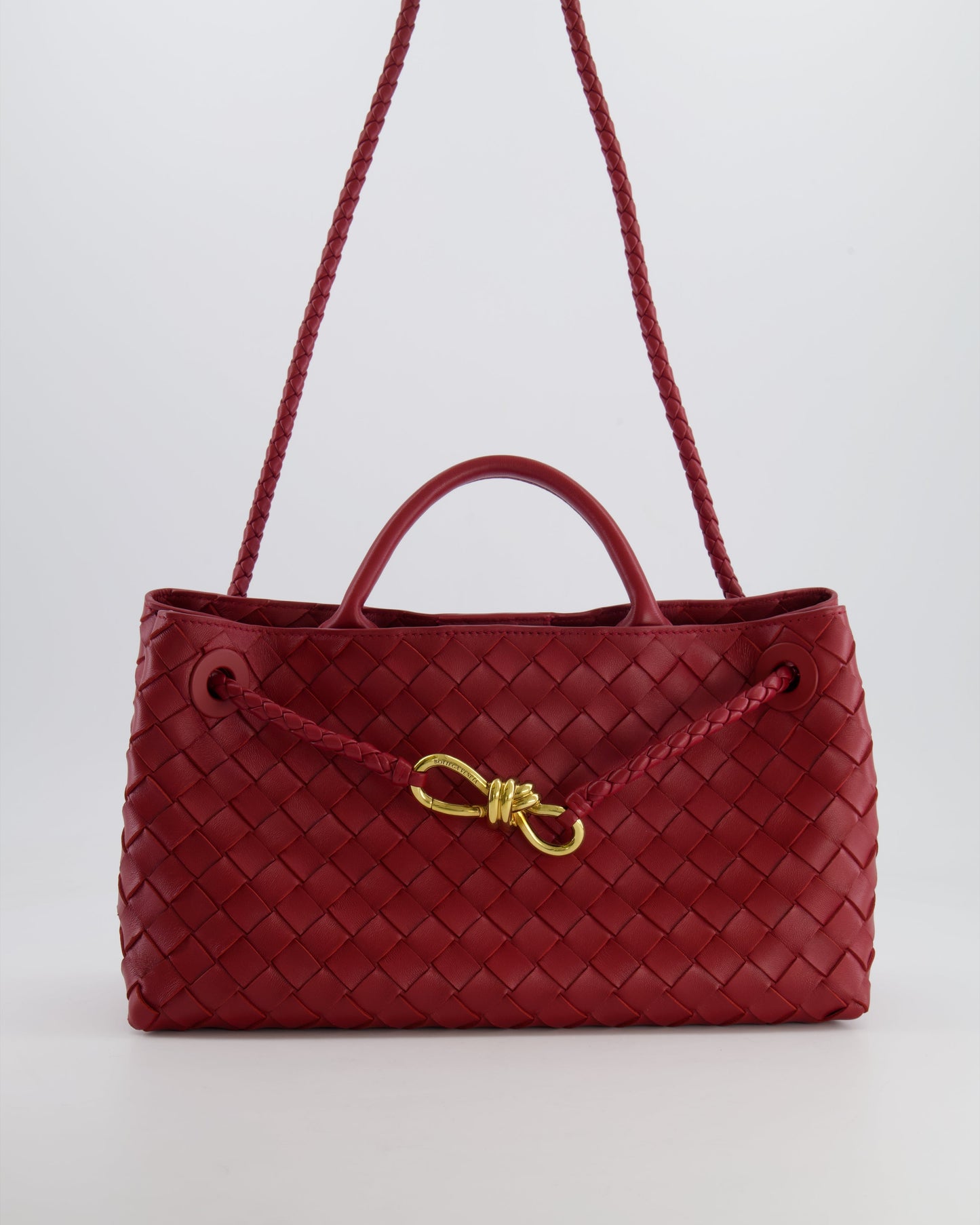 *RARE* Bottega Veneta East West Andiamo Bag in Rosewood Intrecciato Leather with Gold Hardware RRP £3,810